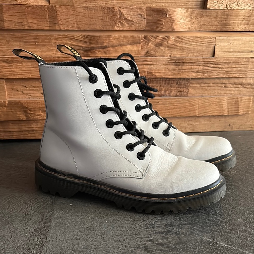 White Leather Doc Martens